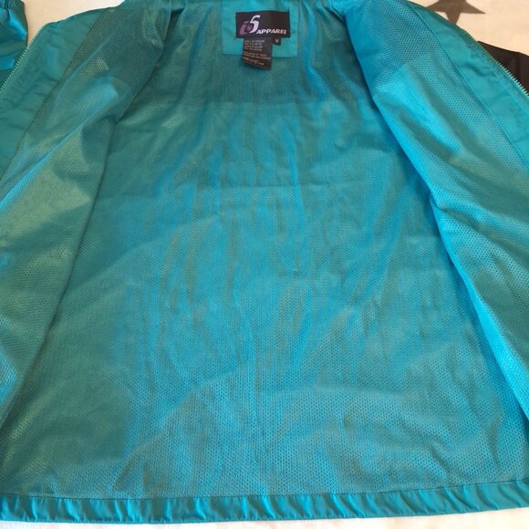 I5 Apparel Men's Size M Lightweight Windbreaker Rain Jacket Teal Black Full Zip - Picture 6 of 12